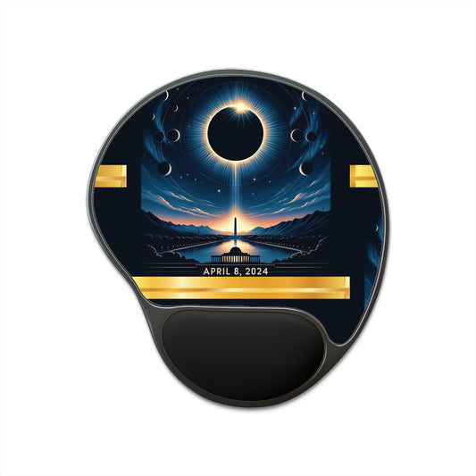 "2024 Solar Eclipse Ergonomic Mouse Pad with Wrist Rest - Limited Edition Commemorative Office Accessory"