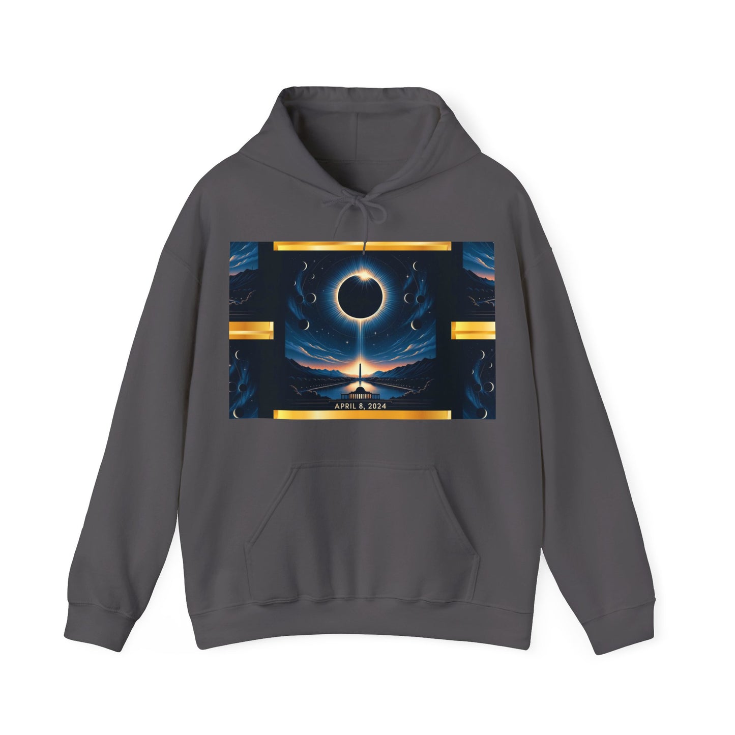 "2024 Solar Eclipse Heavy Blend™ Hooded Sweatshirt - Unisex Celestial Commemorative Hoodie"