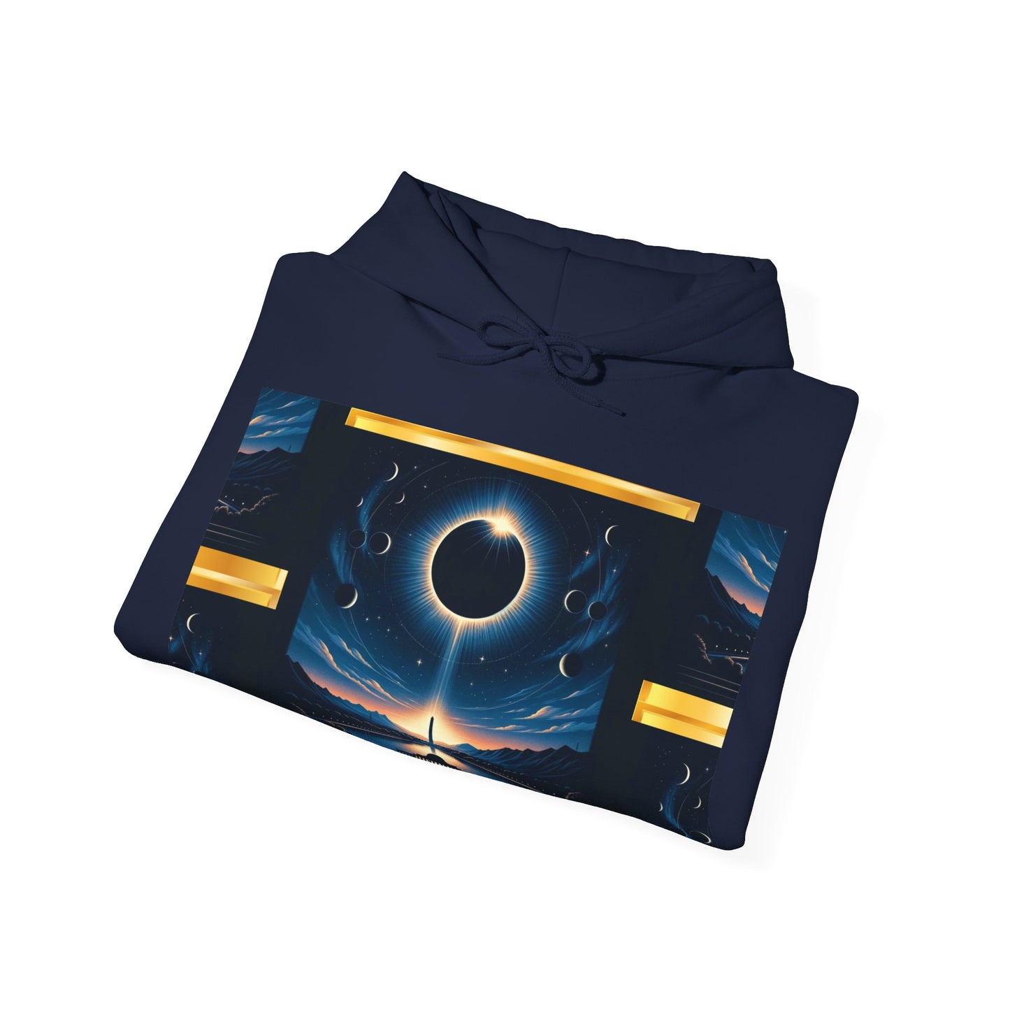 "2024 Solar Eclipse Heavy Blend™ Hooded Sweatshirt - Unisex Celestial Commemorative Hoodie"