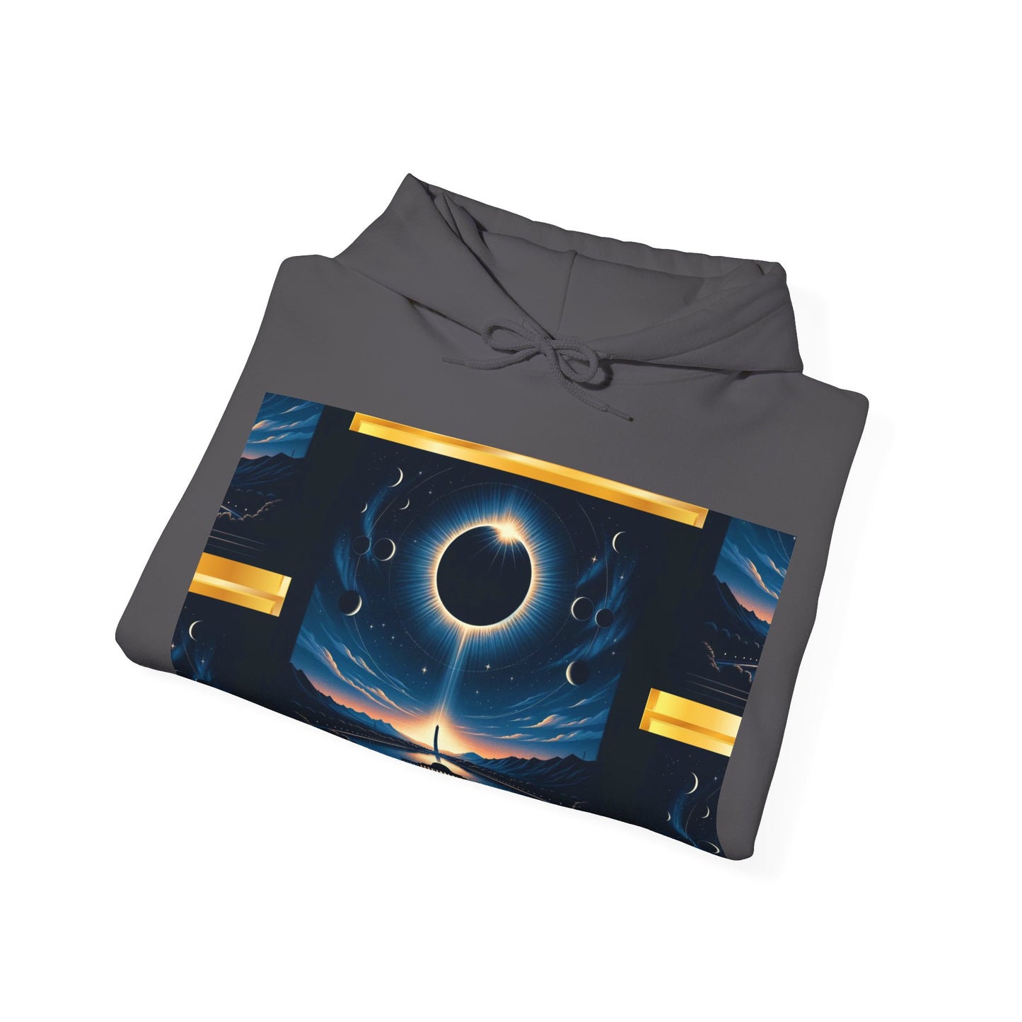 "2024 Solar Eclipse Heavy Blend™ Hooded Sweatshirt - Unisex Celestial Commemorative Hoodie"