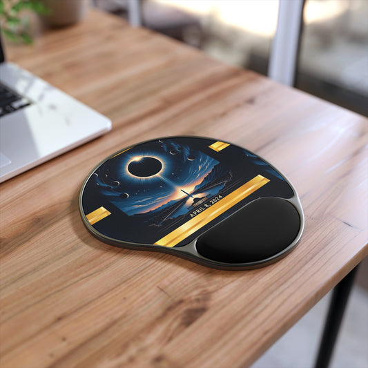 "2024 Solar Eclipse Ergonomic Mouse Pad with Wrist Rest - Limited Edition Commemorative Office Accessory"